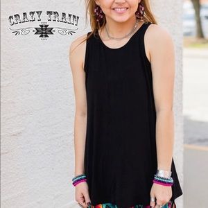 Crazy Train Go With The Flow Tank Top - Black